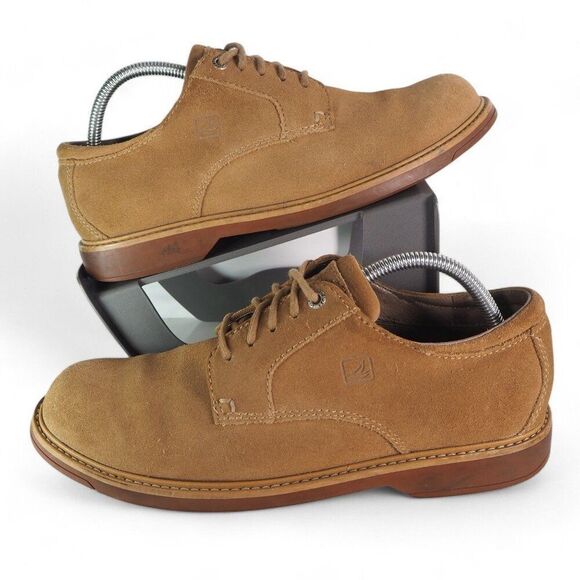 Sperry Top-Sider Lace-up Suede Waterproof Derby Oxfords 0664771 Brown Men's 10M - Picture 1 of 11